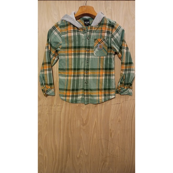 Carhartt Other - Carhartt Boys Plaid Hooded Flannel Shirt TW8205-B Size S 8-10 Autumn, Gorpcore.